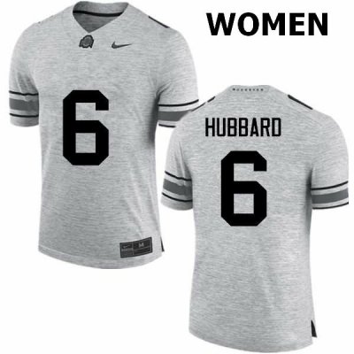 Women's Ohio State Buckeyes #6 Sam Hubbard Gray Nike NCAA College Football Jersey For Sale OIU4344PC